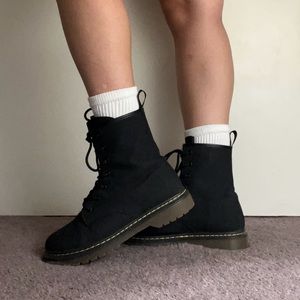 Black combat boots